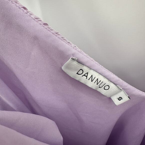 DANNIJO Purple Lilac Mini Pleated Crinkle Braided Strap Mini Dress // S - Picture 8 of 12